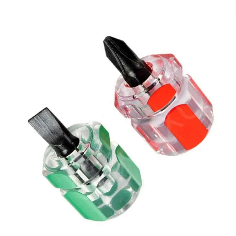 2PCS Mini Short Screwdriver Set – Portable Pocket Size Screwdrivers,