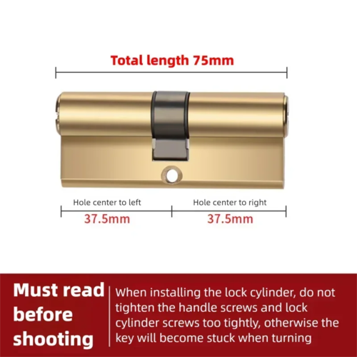 Door Cylinder Biased Lock 65 70 80 90 100mm Cylinder AB Key Anti-Theft