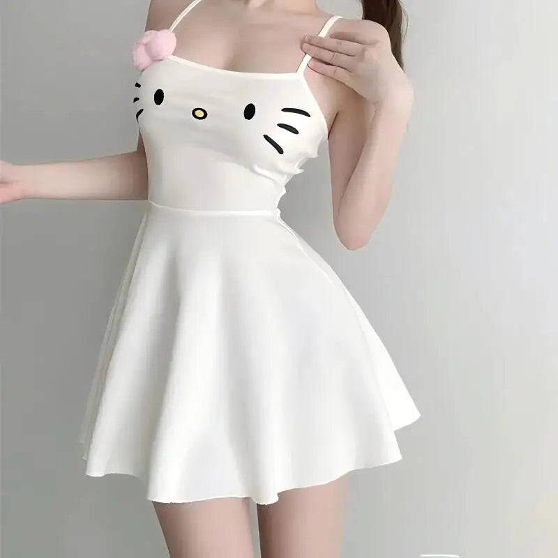 Dress Sanrio Sweet and Cute Dress Anime Hello Kitty Women's Sexy Spicy