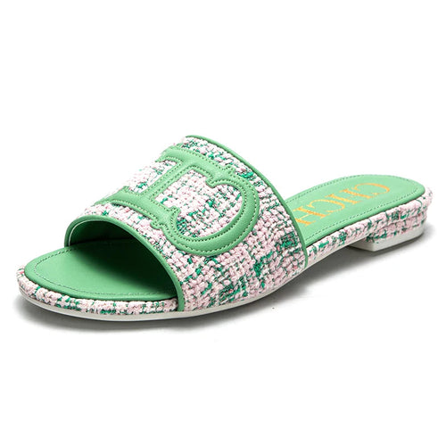 Women's Slippers yellow New Fabric Fashion Flat Sandals