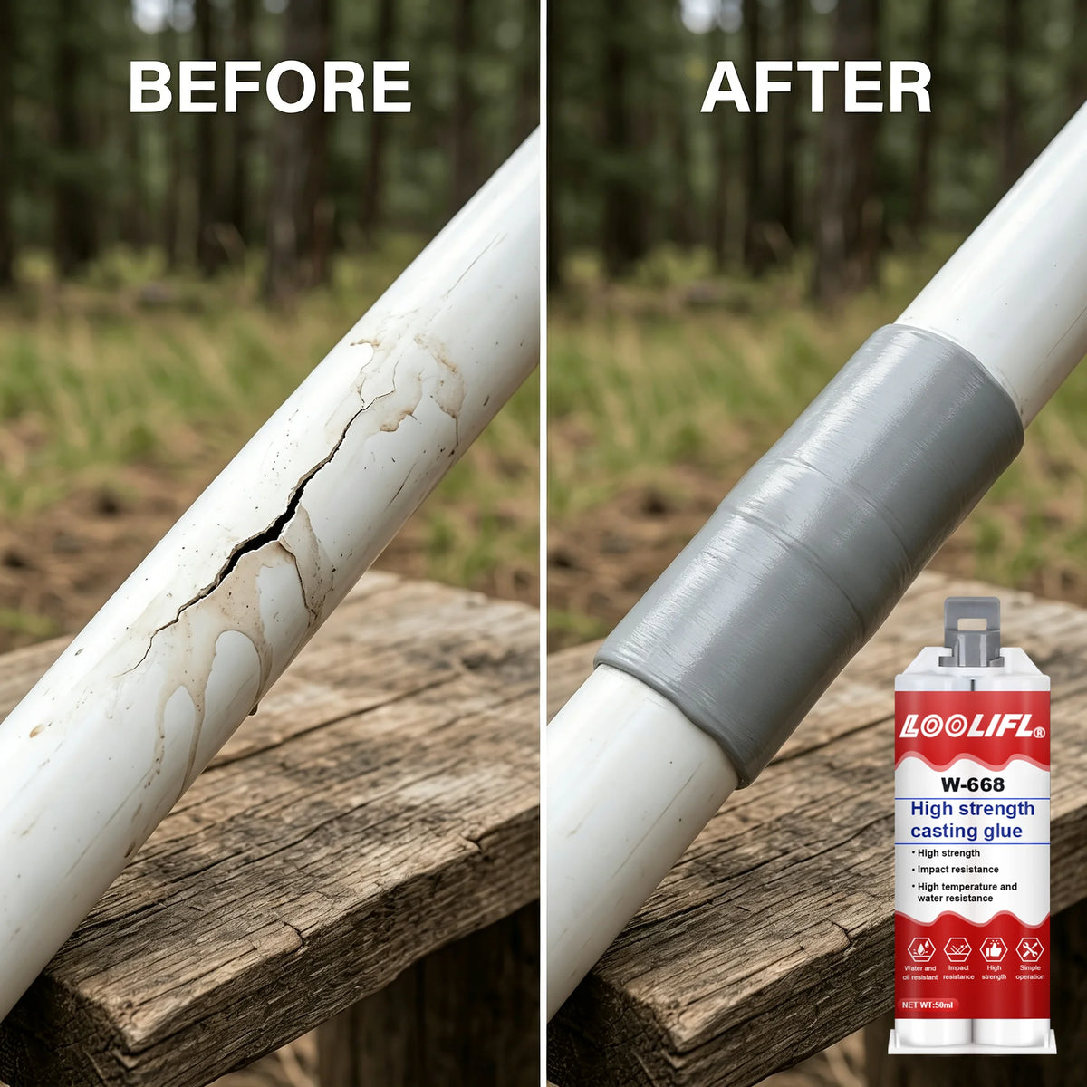 Loolifl W-668 Castwork Ab Glue Heavy-Duty Epoxy Repair Adhesive