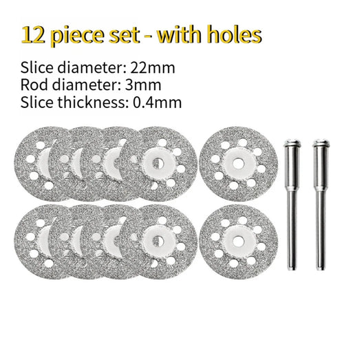 22mm Diamond Cutting Disk Ship Grinding Set, 10Pcs 0.4mm Thin Saw