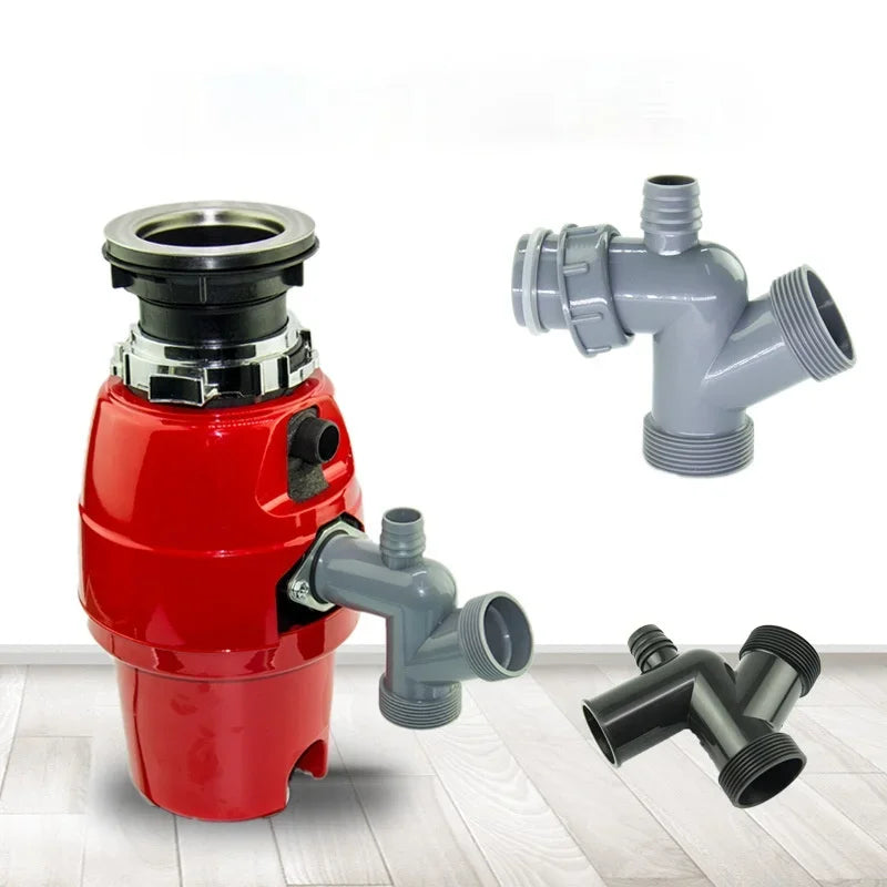 Kitchen Waste Disposer, Three-way Elbow, Single Double Groove,