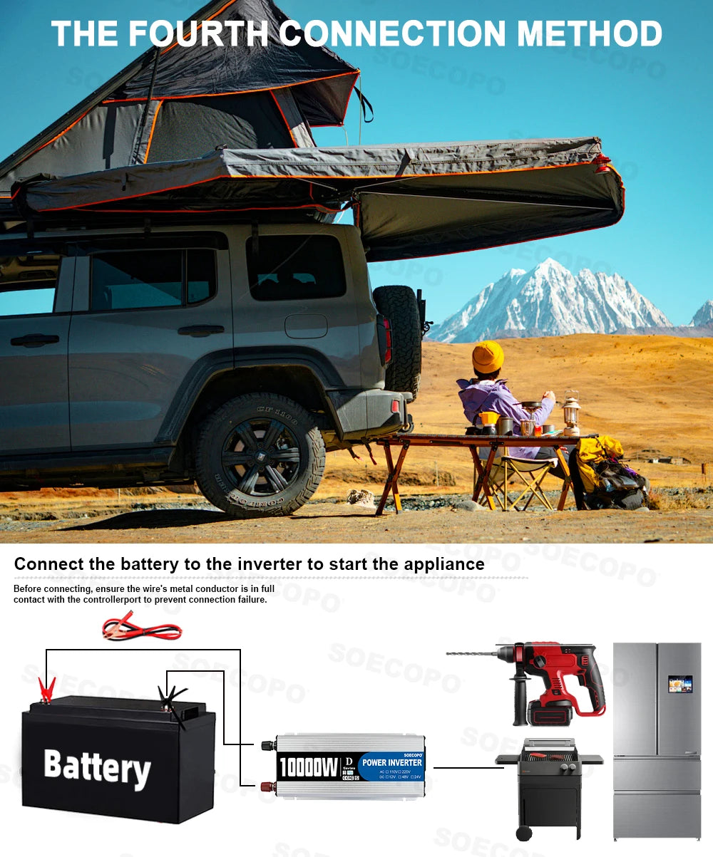 SOECOPO 7000W Solar Power System Kit, 12V to 110V/220V Inverter, 500W