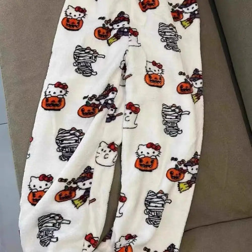 New Autumn Winter Flannel Popular Hello Kitty Pajama Pants Thickened