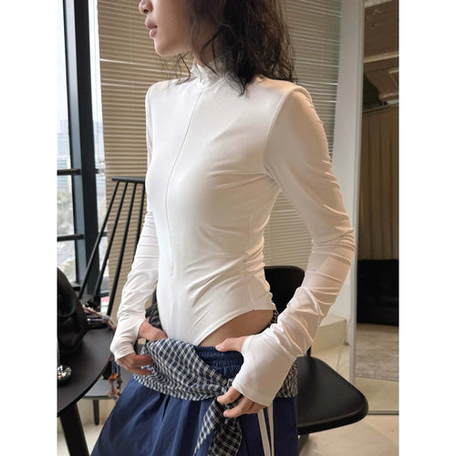 2026 New Women Long Sleeve Jumpsuits Stand Collar Long Sleeve T Shirts