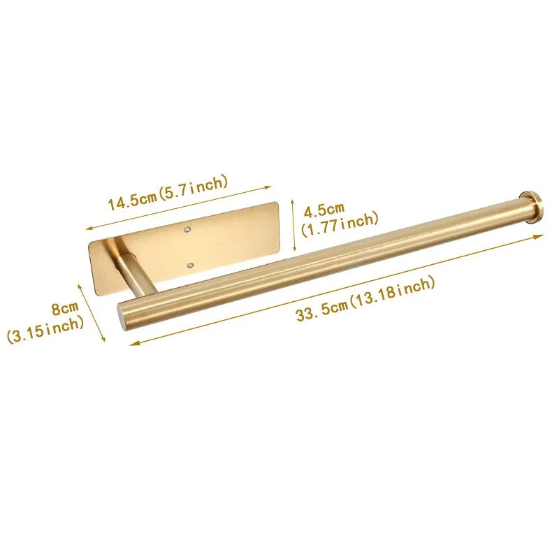 1PC Paper Towel Holder Under Cabinet Wall Mount Stainless Steel