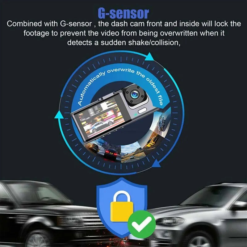 Dash Cam W/ IR Night Vision Loop Recording & 2" IPS Screen 1080P 3