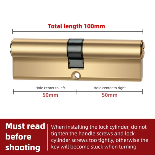 Door Cylinder Biased Lock 65 70 80 90 100mm Cylinder AB Key Anti-Theft