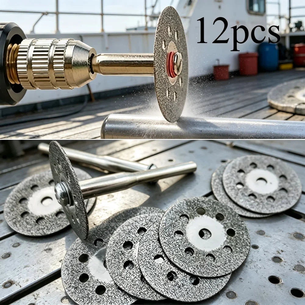 22mm Diamond Cutting Disk Ship Grinding Set, 10Pcs 0.4mm Thin Saw