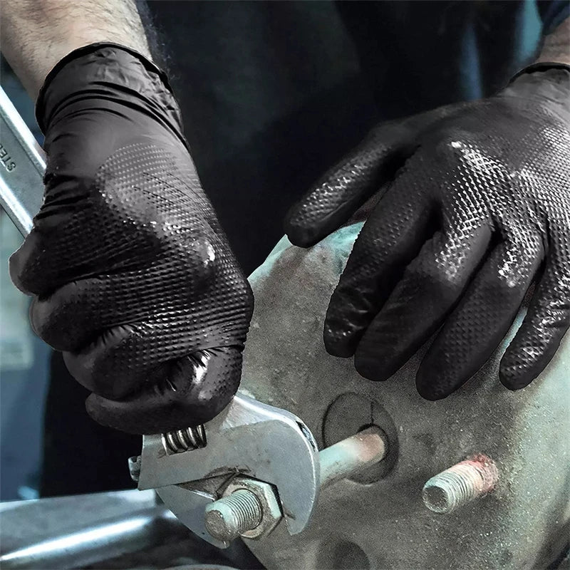 Industrial Black Nitrile Gloves 8mil Heavy Duty Disposable Gloves with
