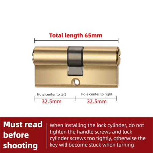 Door Cylinder Biased Lock 65 70 80 90 100mm Cylinder AB Key Anti-Theft