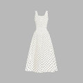 Sleeveless Polka Dot Dress Long Dress French Suspender Dress