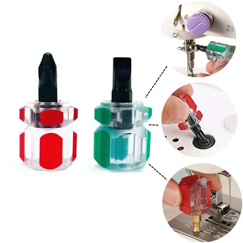 2PCS Mini Short Screwdriver Set – Portable Pocket Size Screwdrivers,