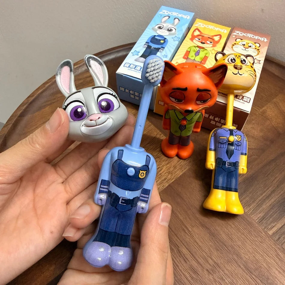 Disney Zootopia Scalable Toothbrush Cute Nick Judy Anime Figures