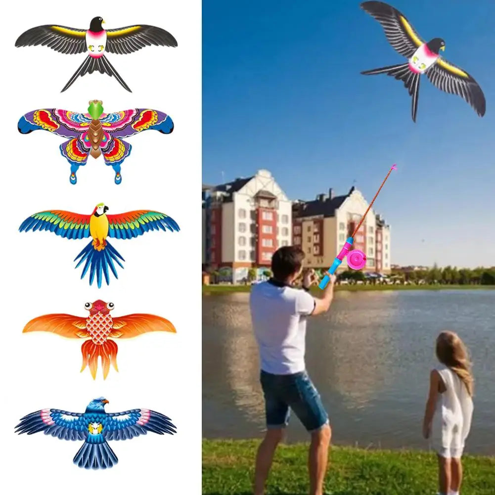 Children Kite Toy Cartoon Eagle Foldable Mini Plastic Toys Kite Hand