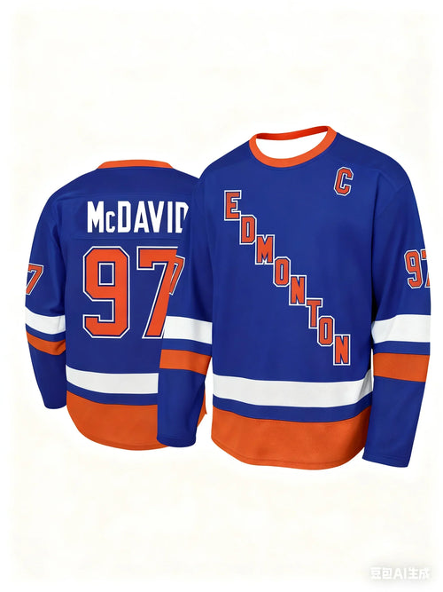 Hockey Jersey - Blue with Yellow/White Accents "Dahlin 26" Captain "C"