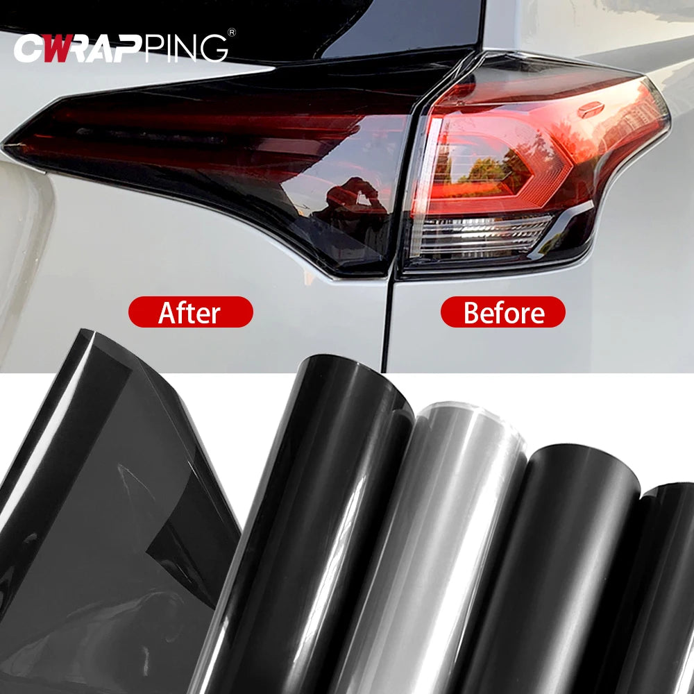 Gloss Transparent Light Black Smoke PVC Film Tint Headlight Taillight