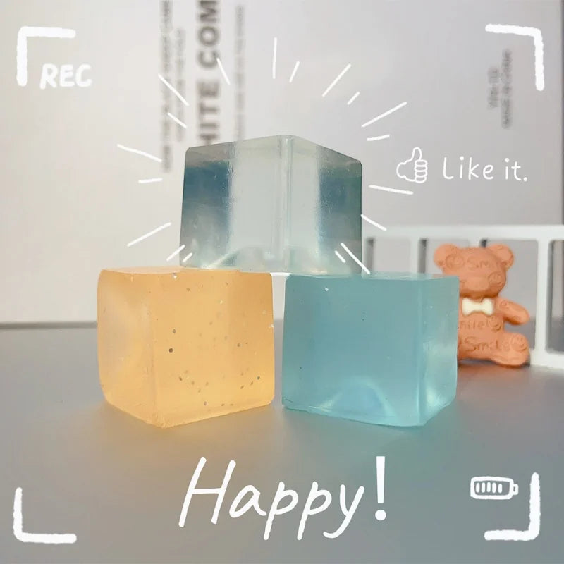 15Pcs Mini Ice Cube Squishy Toys Release Stress Transparent Small Ice