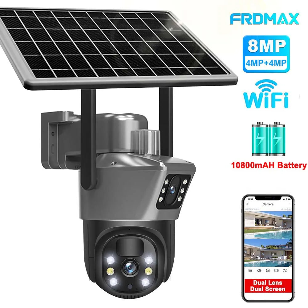 8MP 4K WiFi Solar Camera Outdoor Wireless CCTV Surveillance Camera