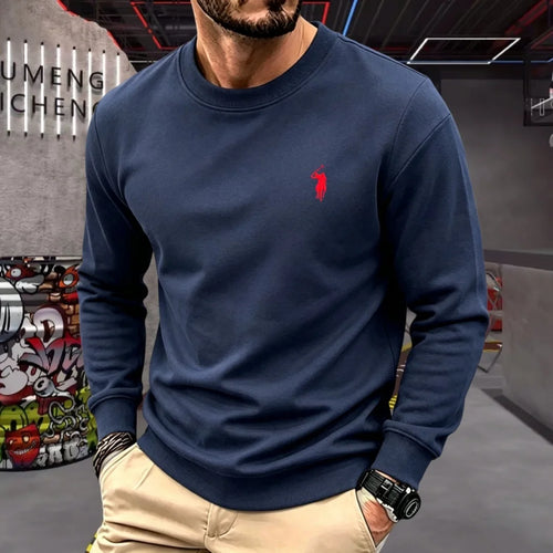 100% pure cotton high-end brand men's long sleeve polo shirt autumn