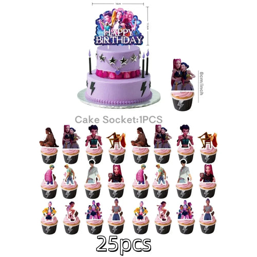 Anime Grils Lumi Mila Zoi Witch Hunter Cake Toppers Happy Birthday