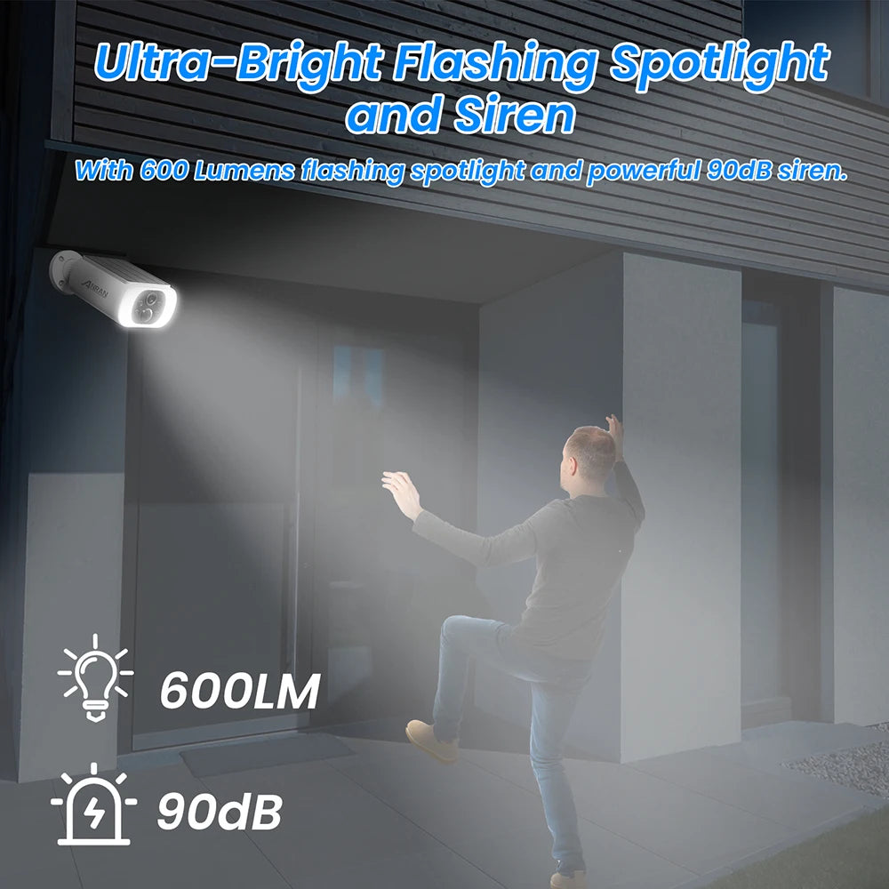 ANRAN 2K Solar Camera Wireless Home Protection Security Camera 2.4G