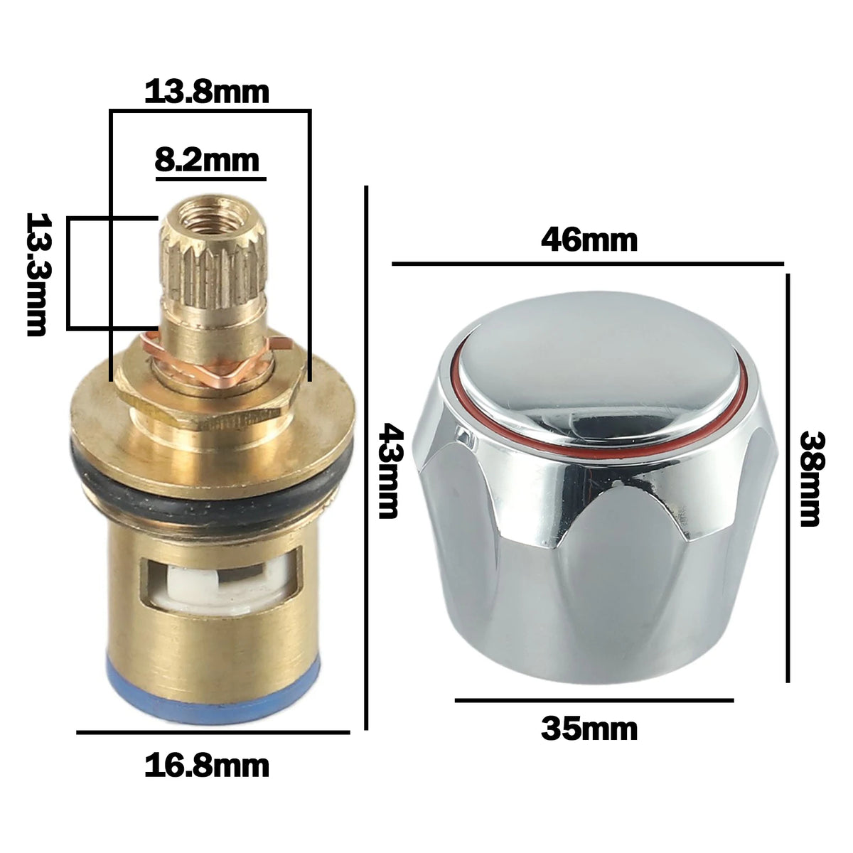 Tap Reviver  Conversion Kit  1/2inch  Kitchen/bathroom  Faucet Handle