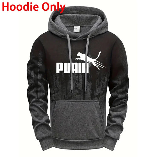 Hooded Sweatshirt and Sweatpants Outdoor Sports Jogger Suit Men's