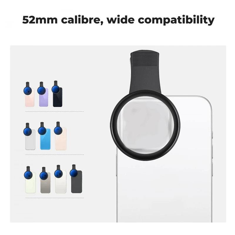52mm Phone ND Filter ND2 to ND400 Clip-on Variable Neutral Density