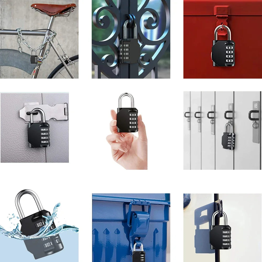 1pc Combination Lock Resettable 4 Digit Padlock with Combination