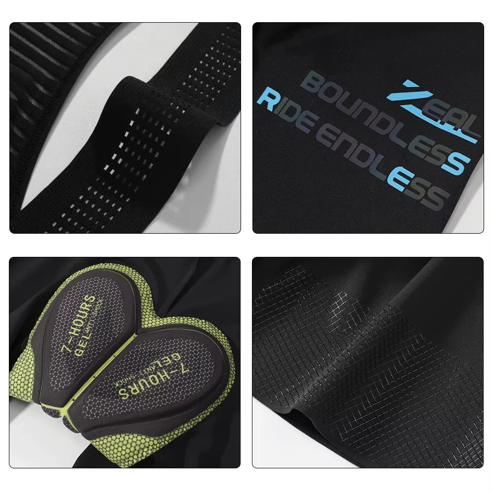 ZRSE Men's Cycling Bib Shorts Set Summer High Elastic Breathable