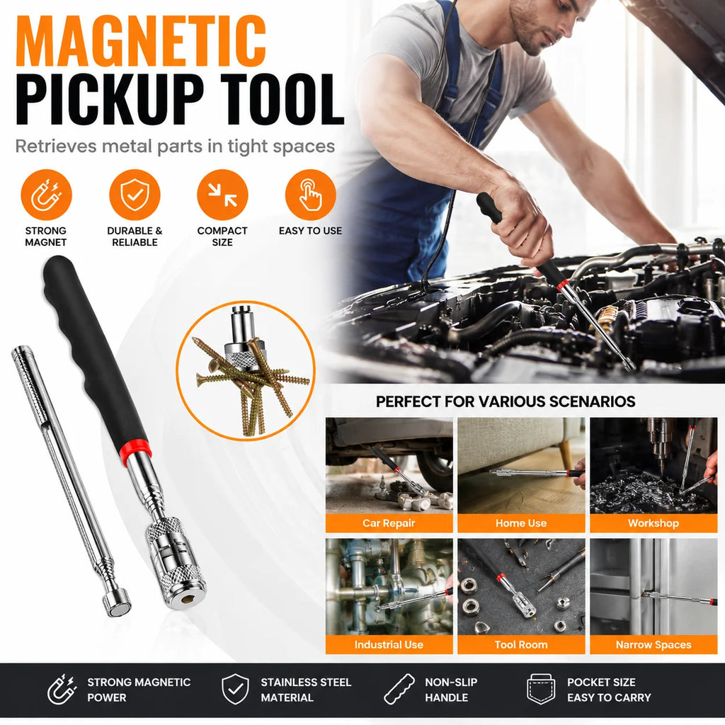 Portable Telescopic Magnetic Pickup Tool Extendable Magnet Pen for