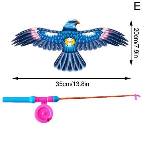 Children Kite Toy Cartoon Eagle Foldable Mini Plastic Toys Kite Hand