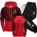 Jesus Christ Fashion Men's Set Hooded Sweatshirt and Sweatpants Autumn