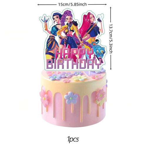 Anime Grils Lumi Mila Zoi Witch Hunter Cake Toppers Happy Birthday