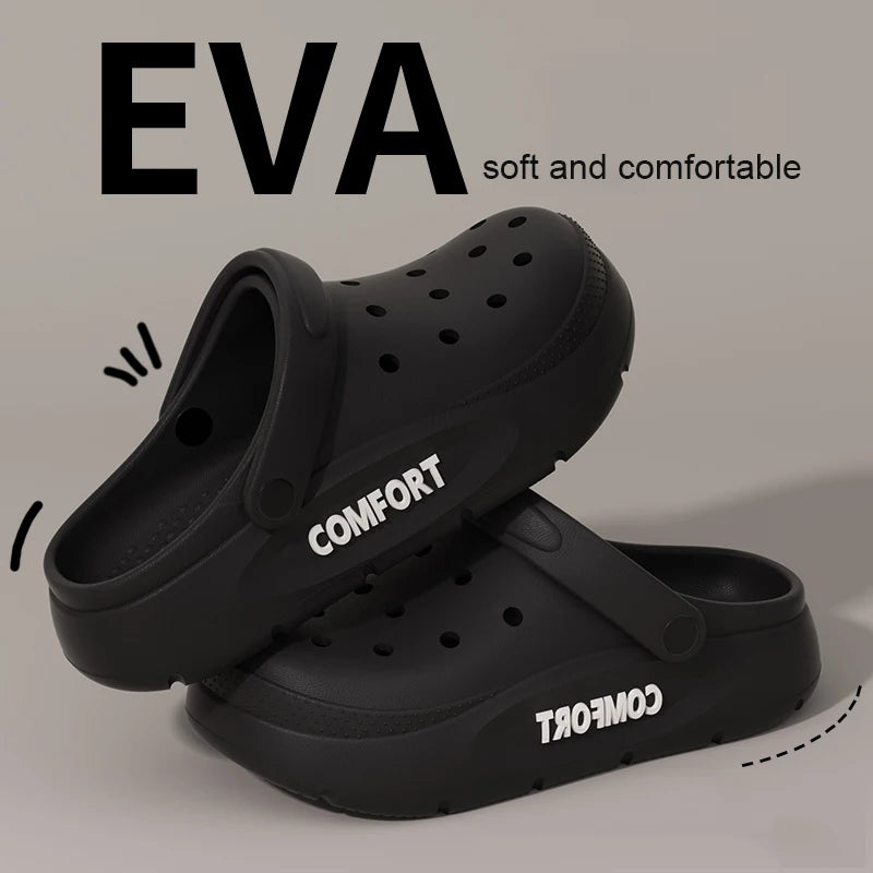 Women's Men's Slippers Summer Anti-Slip Couple Hollow Covered Toe