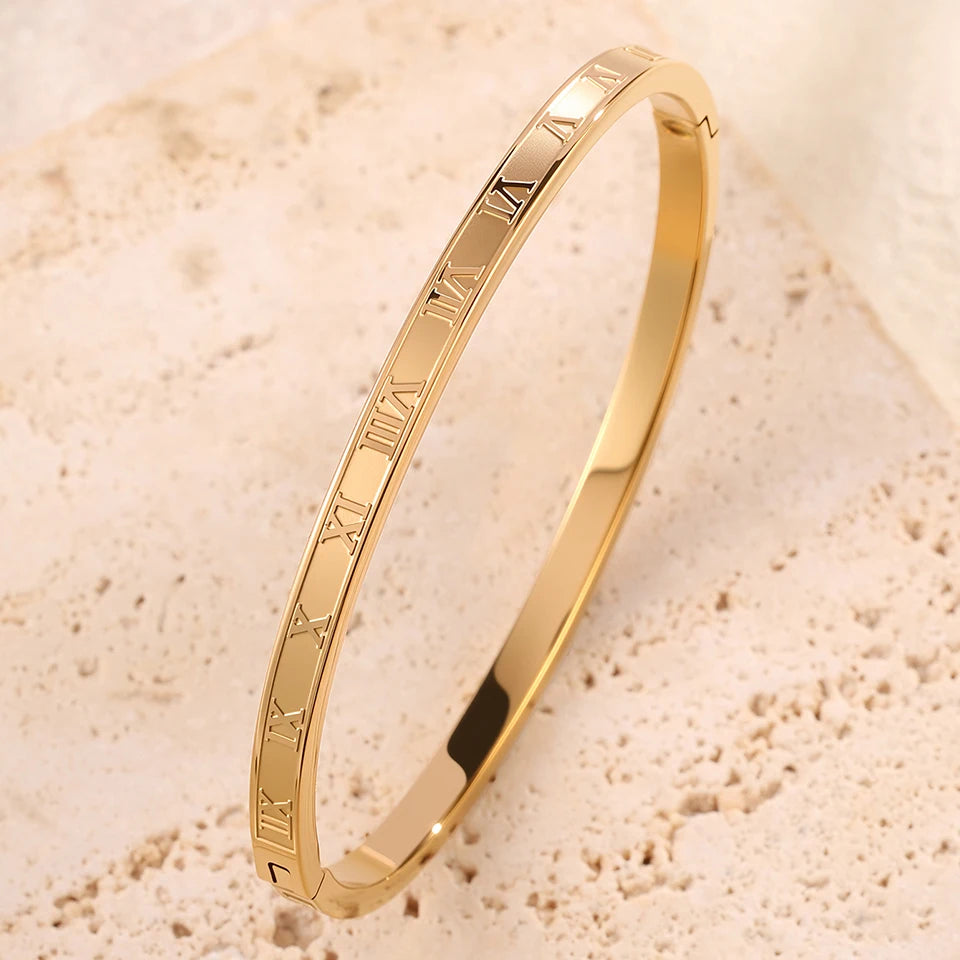 ZAKOL 5/1pcs Sparkling Zirconia Inlaid Stainless Steel Bracelet Set