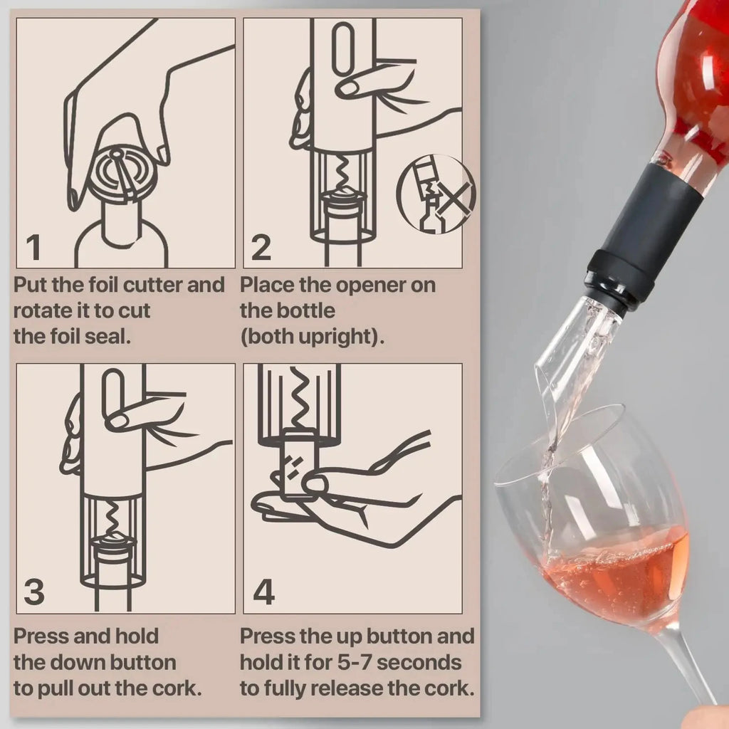 Electric Wine Bottle Opener Automatic Red Wine Corkscrew Rechargeable