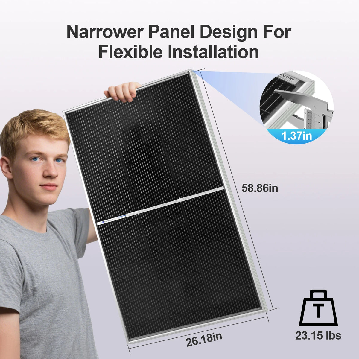 ECO-WORTHY 780W 4PCS 195W 3.12KWH Solar Panels with Upgrade Ground