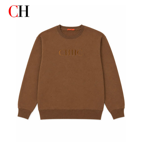 CH Women Crew Neck Long Sleeve Sweatshirt Front Letter Embroidered