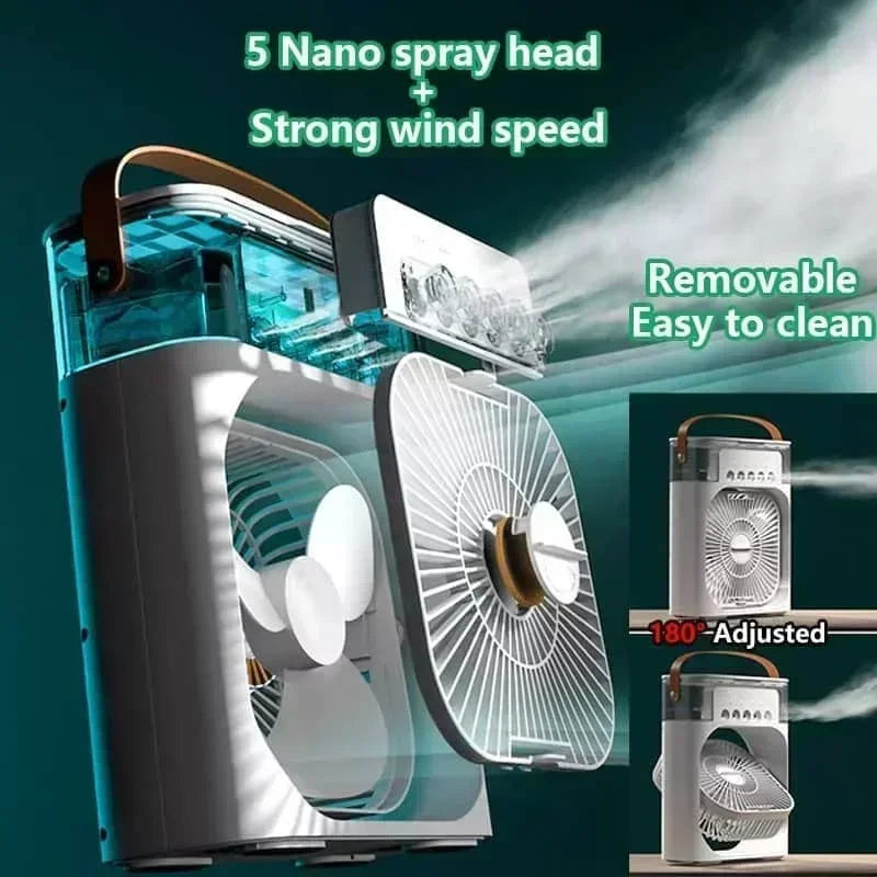 New 3 In 1 Fan AIr Conditioner Household Small Air Cooler LED Night
