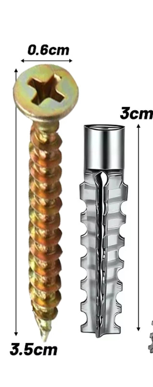 6/8mm Expansion Pipe for Hollow Walls Metal Expansion Screws Kit Self