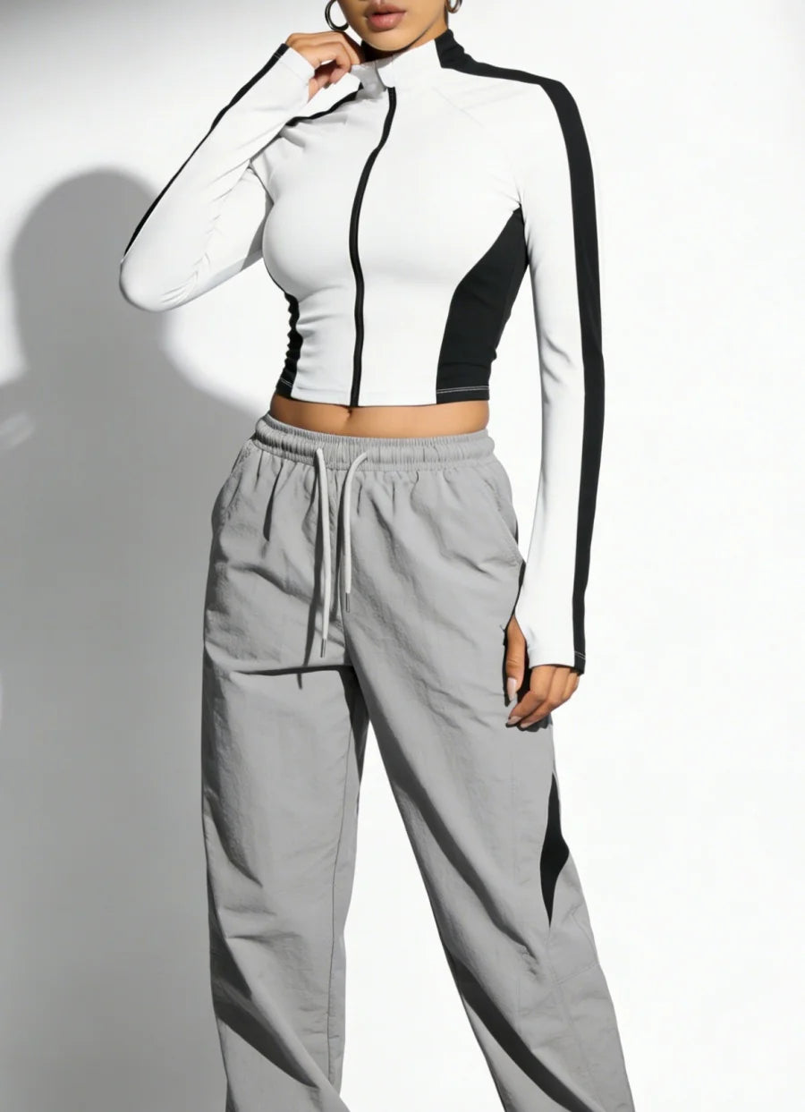 Yoga Clothes Stand Up Collar Jacket Outdoor Sports Long Sleeved Women