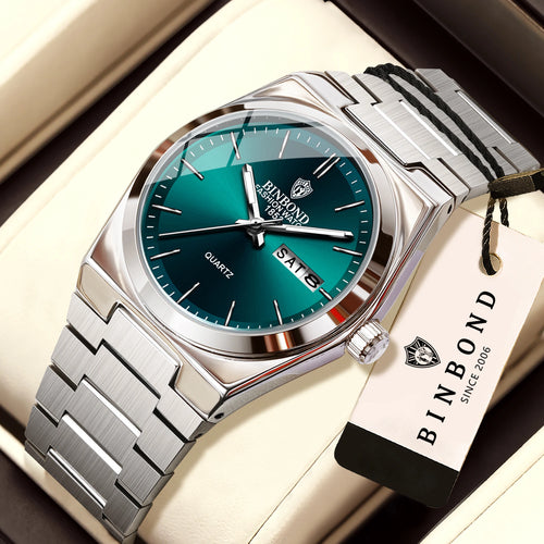 BINBOND Quartz Watches For Women Luxury Luminous Waterproof Auto Date