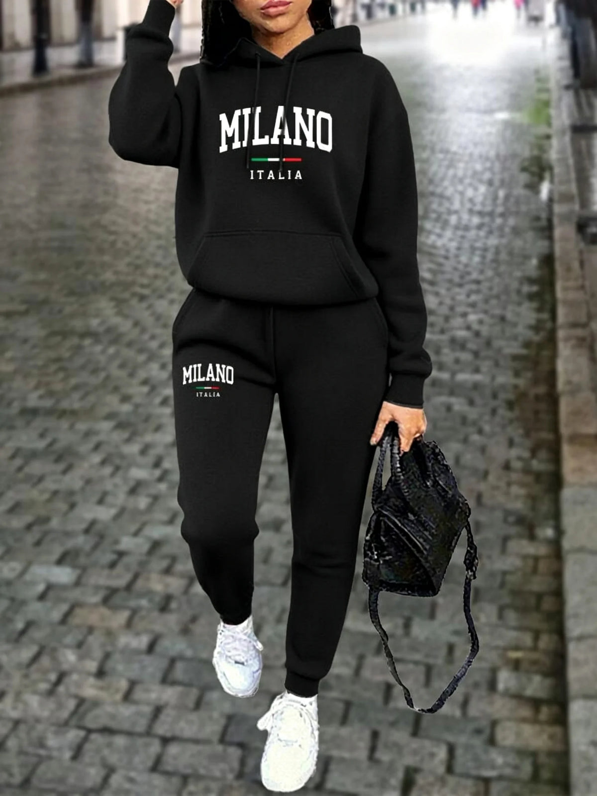 MILANO Pants Sets for Women Clothing High quality Sweatshirt Sweatpant