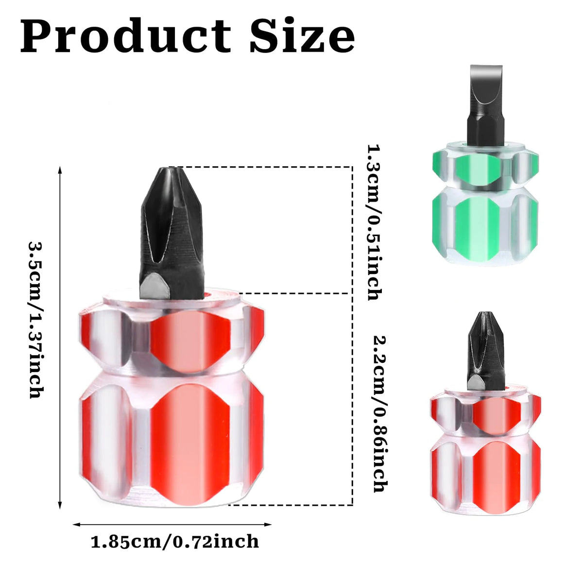 2PCS Mini Short Screwdriver Set – Portable Pocket Size Screwdrivers,