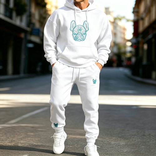 Men's Autumn Winter 2 Piece Outfits Casual Hoodie & Sweatpants Set