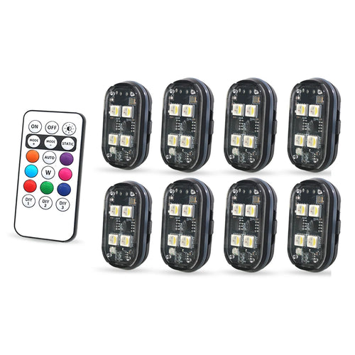 2/4pcs Wireless LED Strobe Lights Car Decor Atmosphere Light, 8 Colors