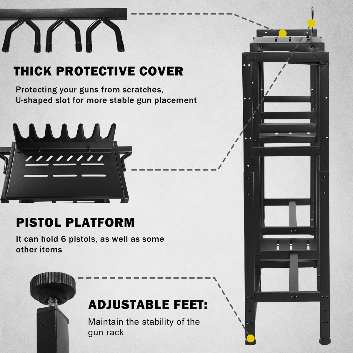 VOTAGOO Easy-to-Install Multifunctional Vertical Gun Rack, Wall Mount